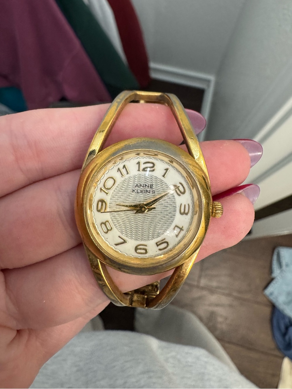 Anne Klein Gold and White Women's Bracelet Watch